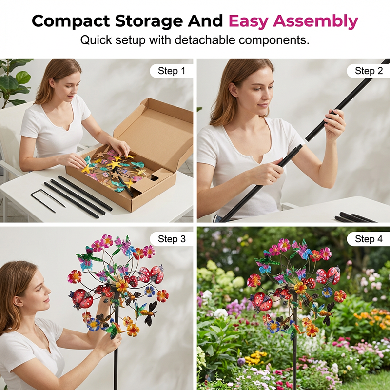 🌸Spring Sale 40% OFF🌬️🎡 Solar-Powered Wind Spinner for Garden