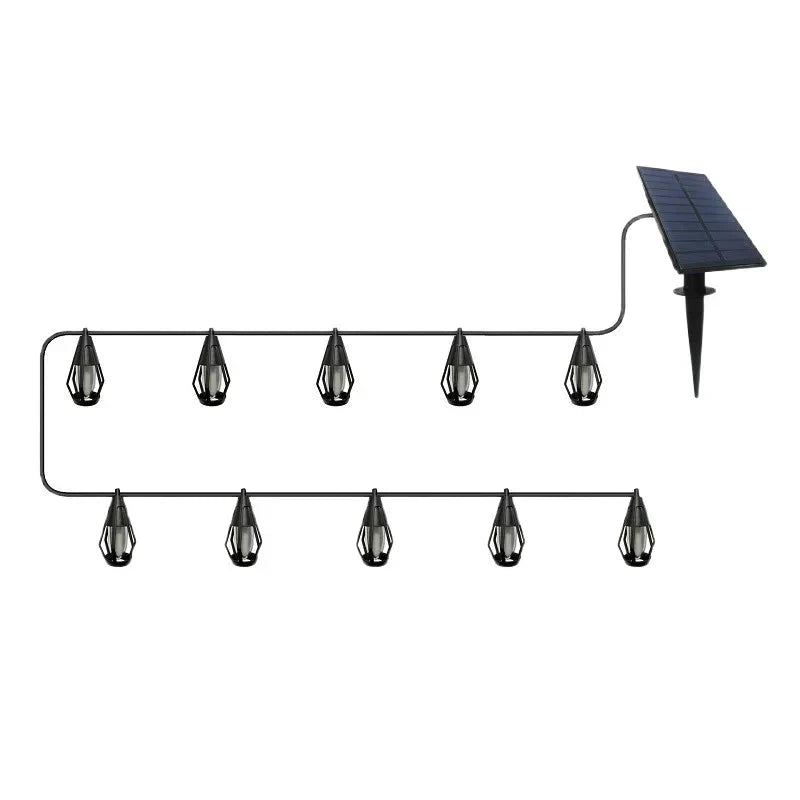 New IP65 Solar LED String Lights, flame-style, waterproof, for outdoor use, with sensor, for gardens, courtyards and camping, 360° beam angle