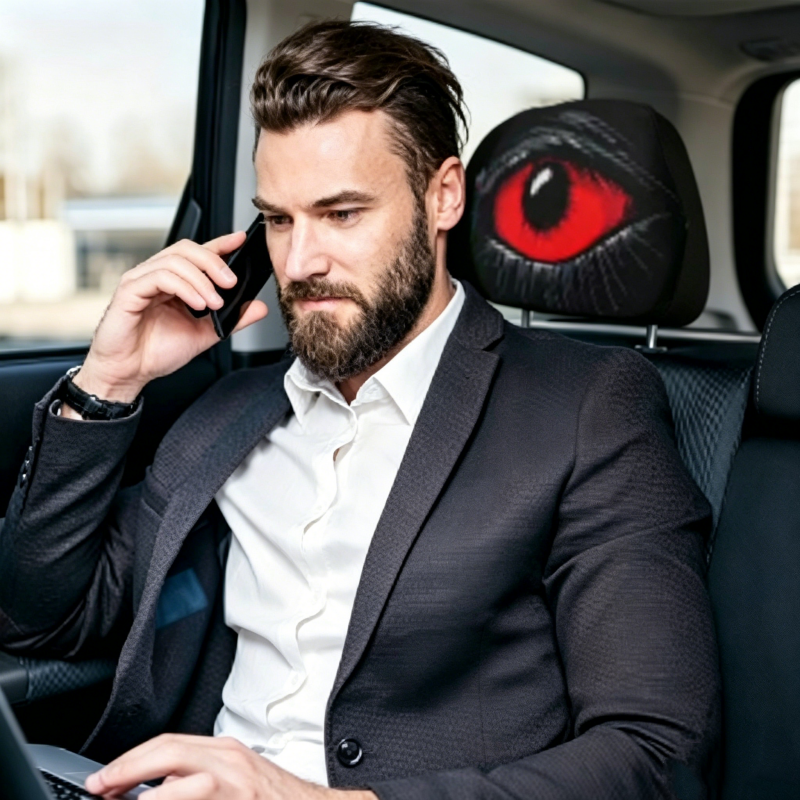 ⏳Limited-time 50% off⏰Spooky Red Eye Car Headrest Cover👁️‍🗨️🚗