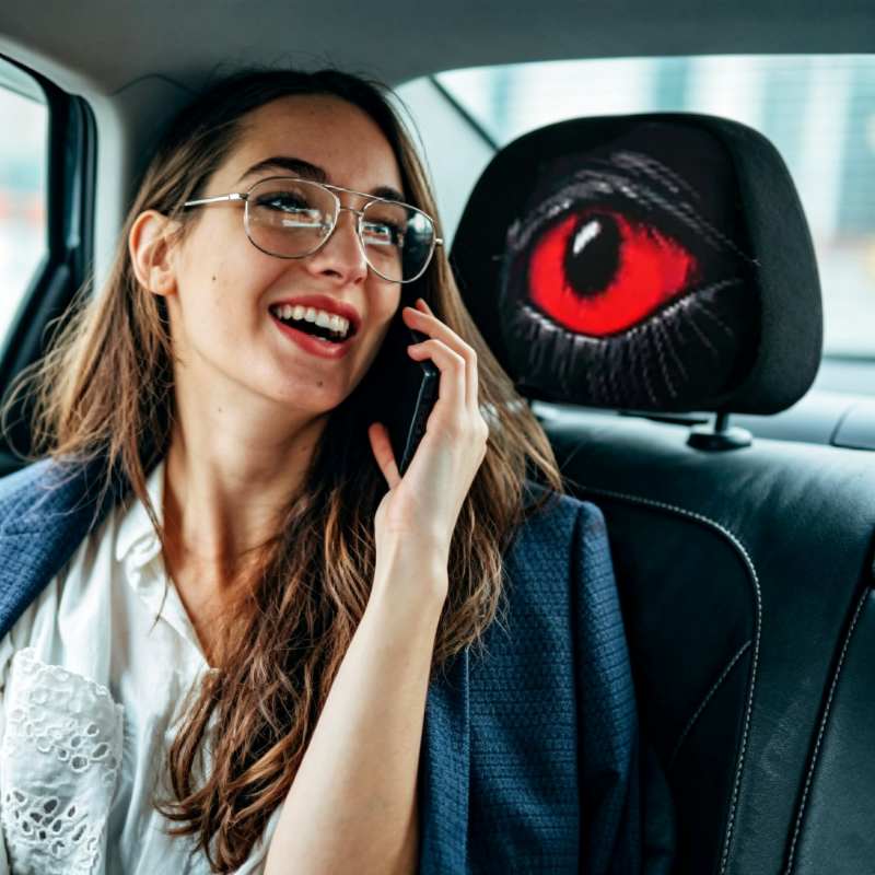 ⏳Limited-time 50% off⏰Spooky Red Eye Car Headrest Cover👁️‍🗨️🚗