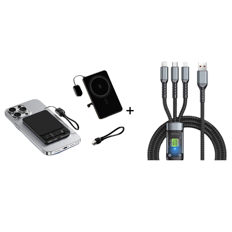 22.5W power bank – magnetic, slim, charges 3 devices at once!