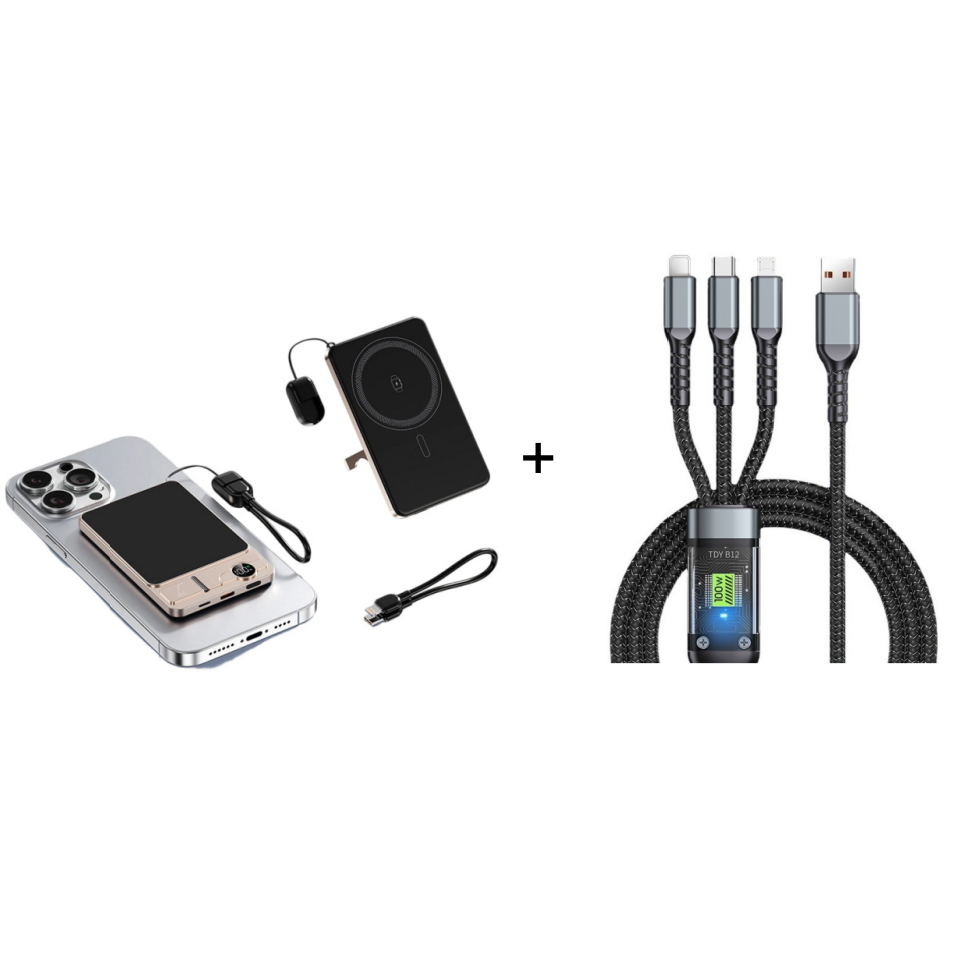 22.5W power bank – magnetic, slim, charges 3 devices at once!