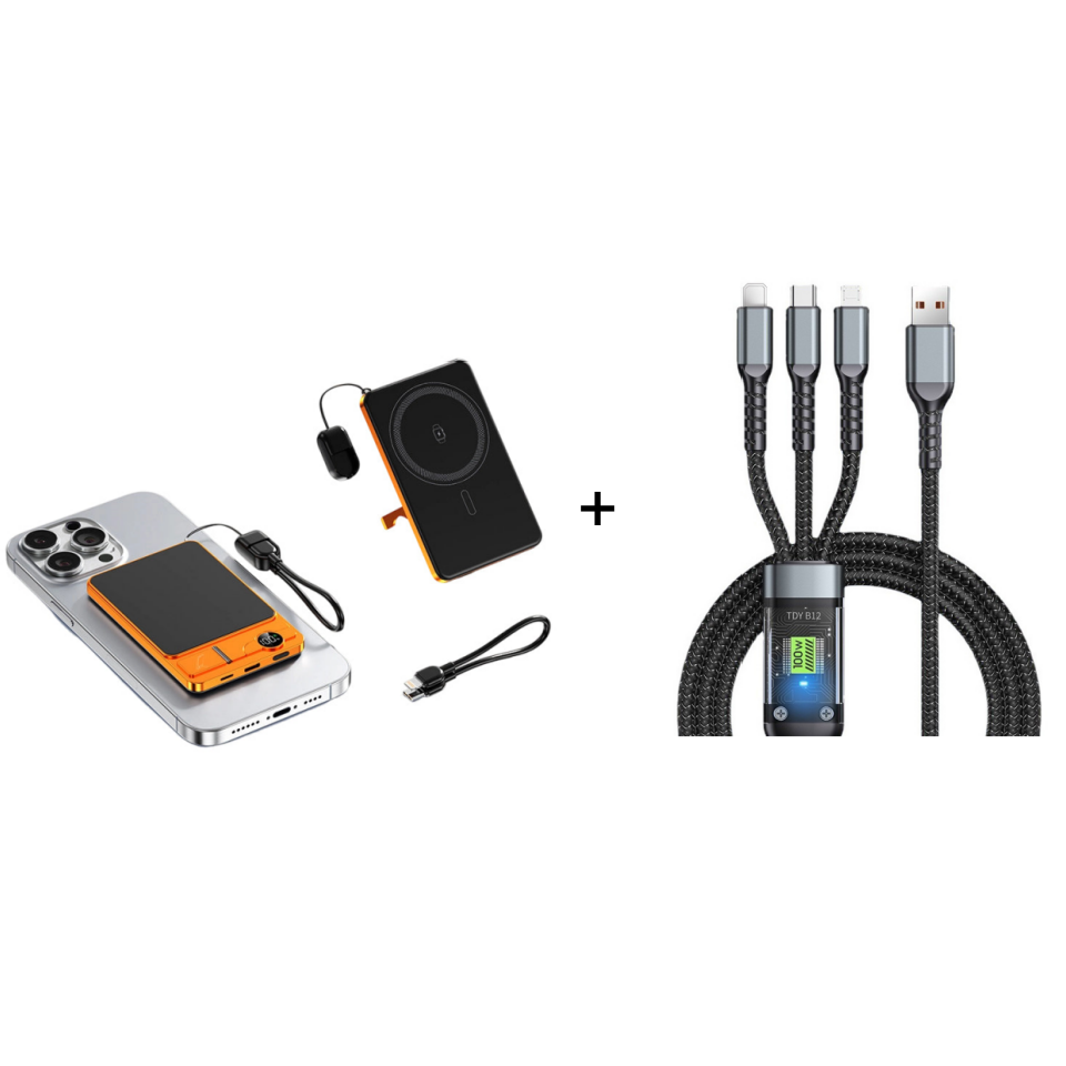 22.5W power bank – magnetic, slim, charges 3 devices at once!