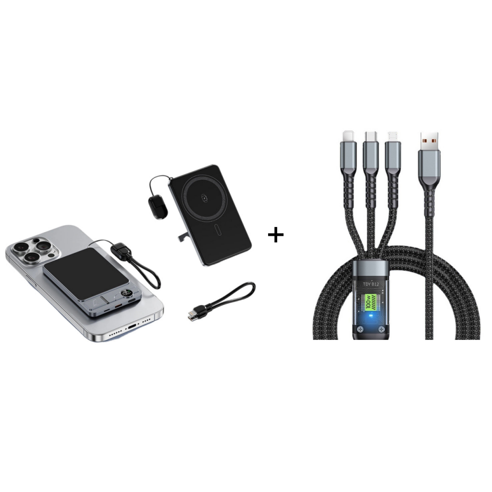 22.5W power bank – magnetic, slim, charges 3 devices at once!