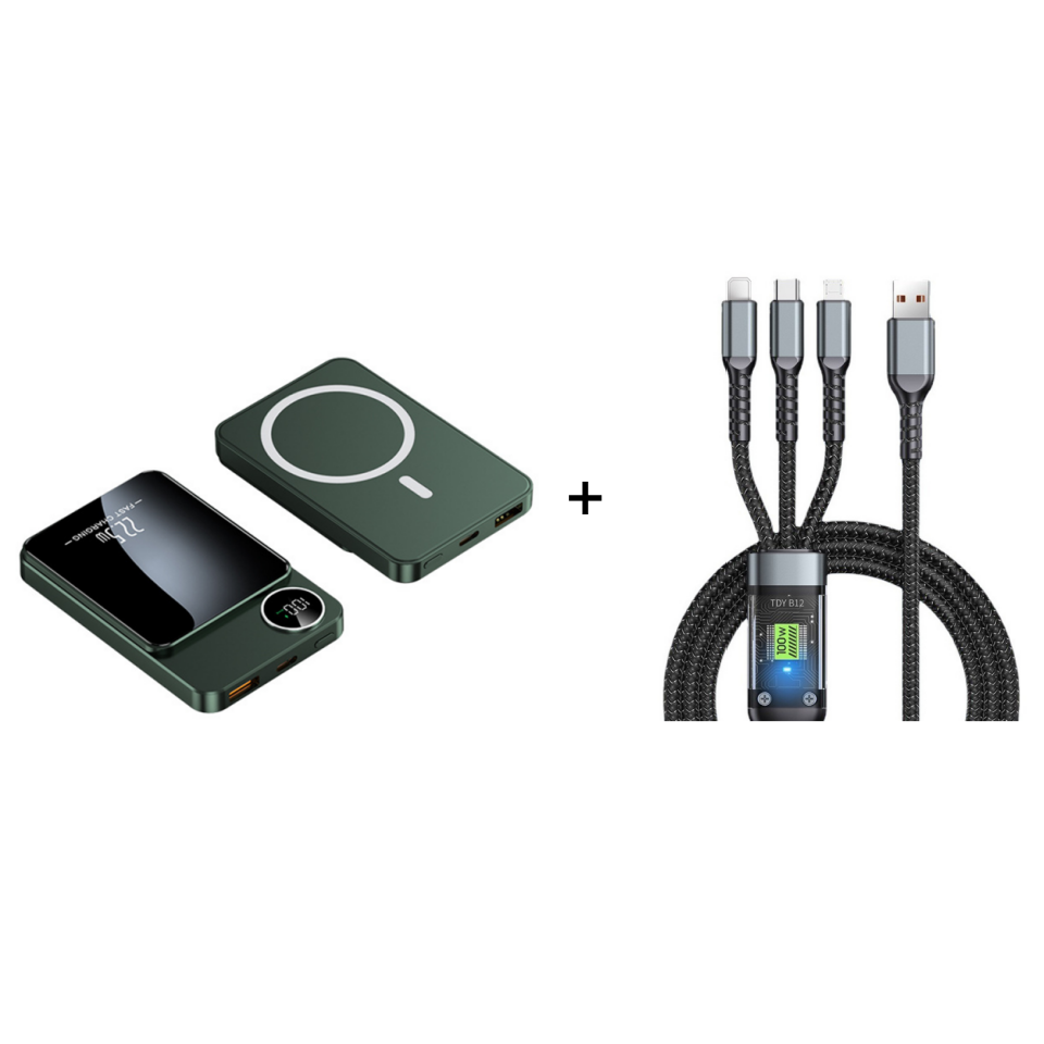 22.5W power bank – magnetic, slim, charges 3 devices at once!