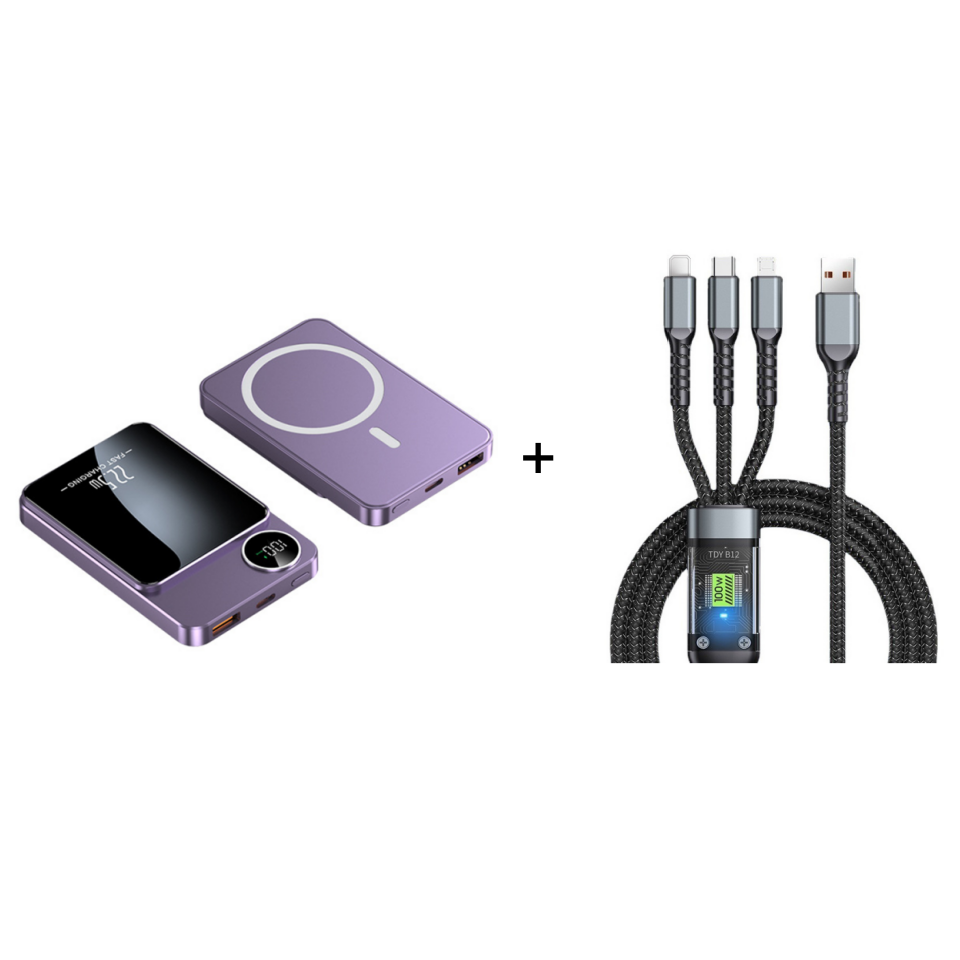 22.5W power bank – magnetic, slim, charges 3 devices at once!