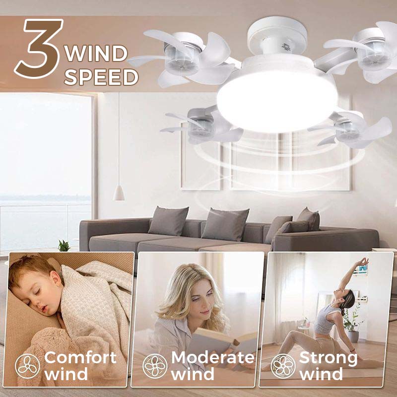 🌀50% OFF NOW! 💡 Ceiling Fan with E27 Socket – Silent 2-in-1 LED Fan with Remote Control – Cool & Light in One 🏠