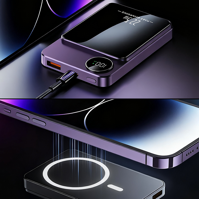 22.5W power bank – magnetic, slim, charges 3 devices at once!