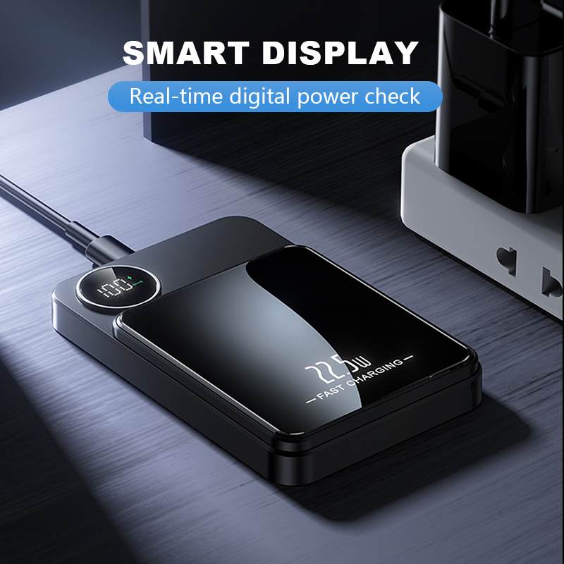 22.5W power bank – magnetic, slim, charges 3 devices at once!