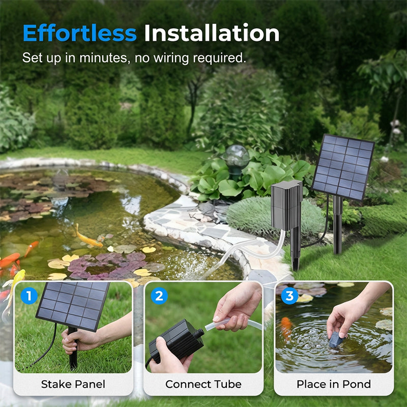 ☀️50% OFF !!  Solar Pond Aerator with Air Pump – Crystal Clear Water & Healthier Fish Without Electricity Bills 🐟