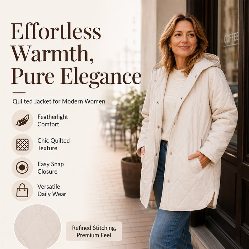 ❄️ Cold-Weather Comfort | Women's Diamond-Quilted Hooded Winter Coat