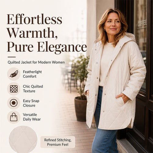 ❄️ Cold-Weather Comfort | Women's Diamond-Quilted Hooded Winter Coat