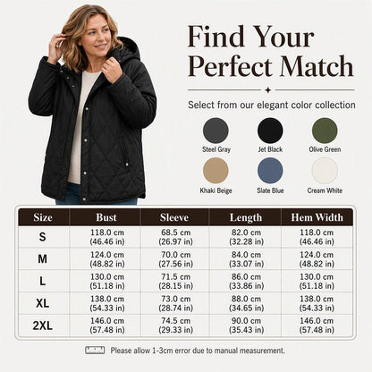 ❄️ Cold-Weather Comfort | Women's Diamond-Quilted Hooded Winter Coat