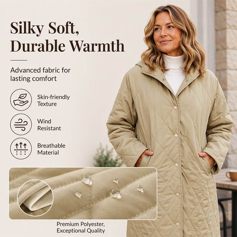 ❄️ Cold-Weather Comfort | Women's Diamond-Quilted Hooded Winter Coat