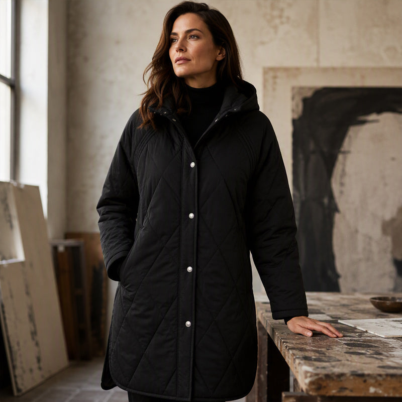 ❄️ Cold-Weather Comfort | Women's Diamond-Quilted Hooded Winter Coat
