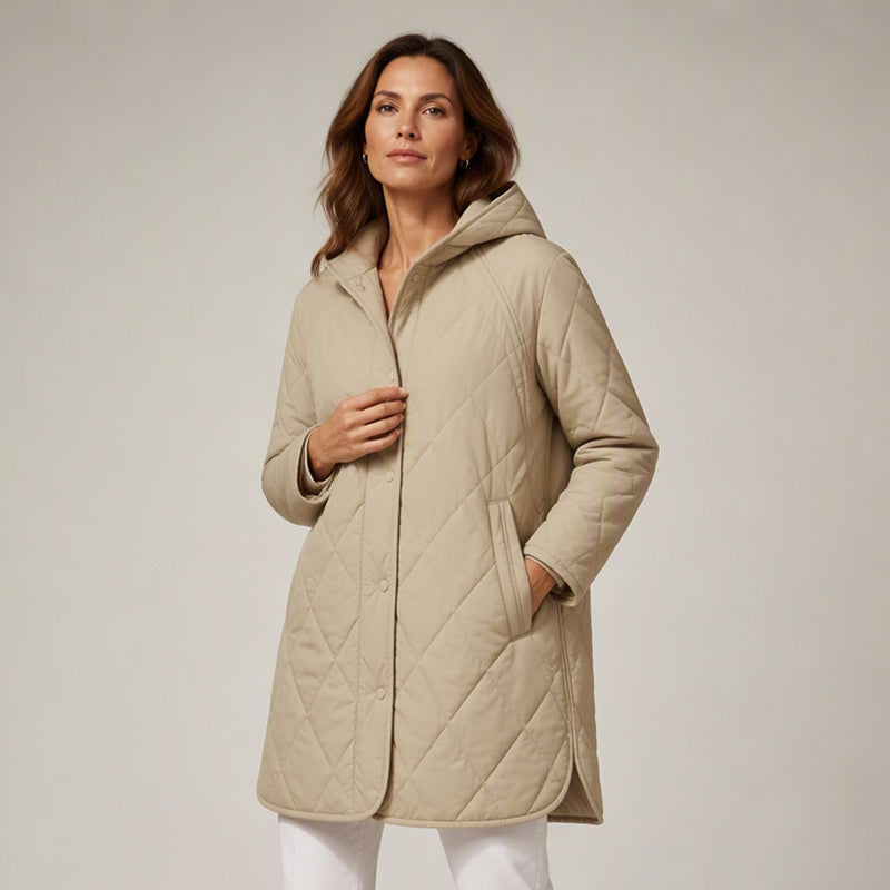 ❄️ Cold-Weather Comfort | Women's Diamond-Quilted Hooded Winter Coat