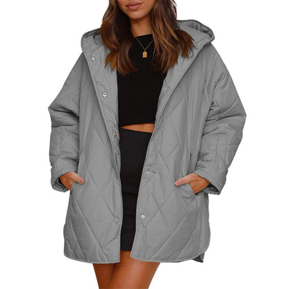 ❄️ Cold-Weather Comfort | Women's Diamond-Quilted Hooded Winter Coat
