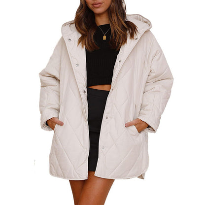 ❄️ Cold-Weather Comfort | Women's Diamond-Quilted Hooded Winter Coat