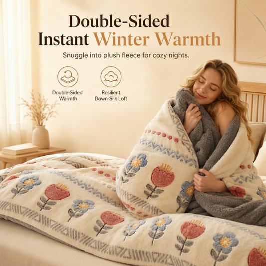 Sherpa Fleece Comforter – Double-Sided Soft Velvet