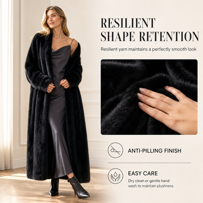 Women's Faux Mink Long Cardigan – Oversized Knit Sweater
