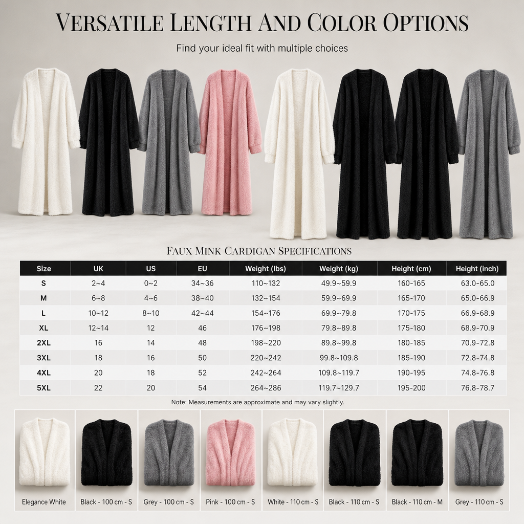 Women's Faux Mink Long Cardigan – Oversized Knit Sweater