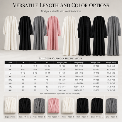 Women's Faux Mink Long Cardigan – Oversized Knit Sweater