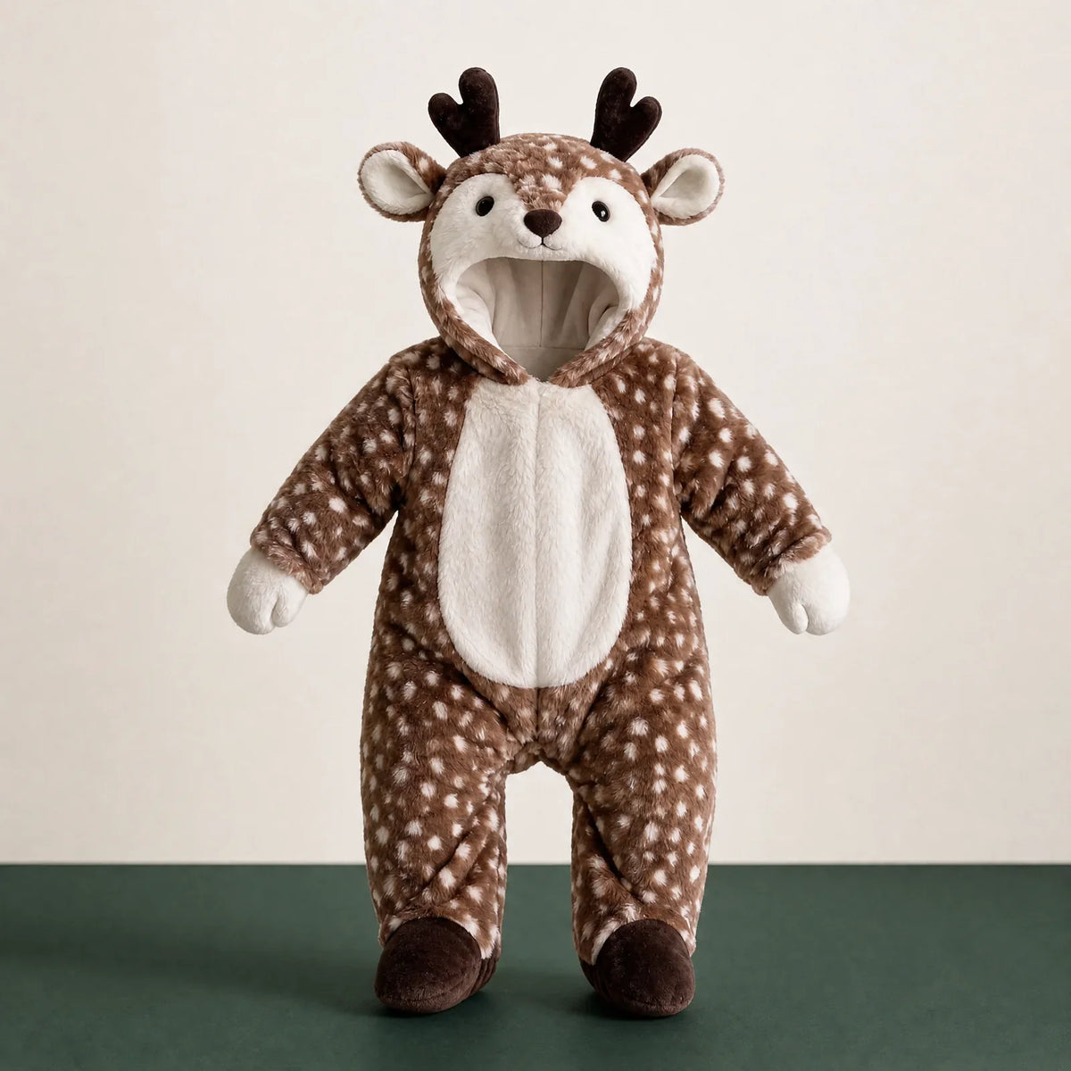 Little Reindeer Plush Hooded Onesie for Babies & Toddlers