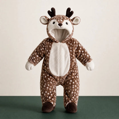 Little Reindeer Plush Hooded Onesie for Babies & Toddlers