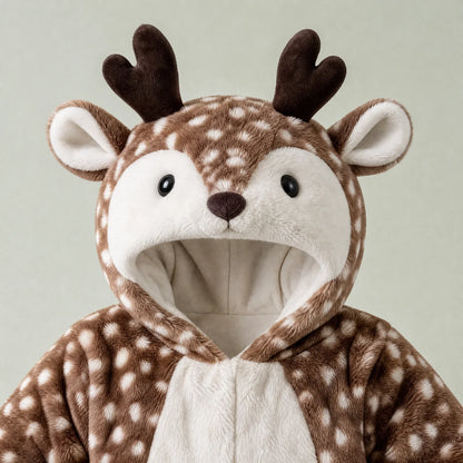 Little Reindeer Plush Hooded Onesie for Babies & Toddlers