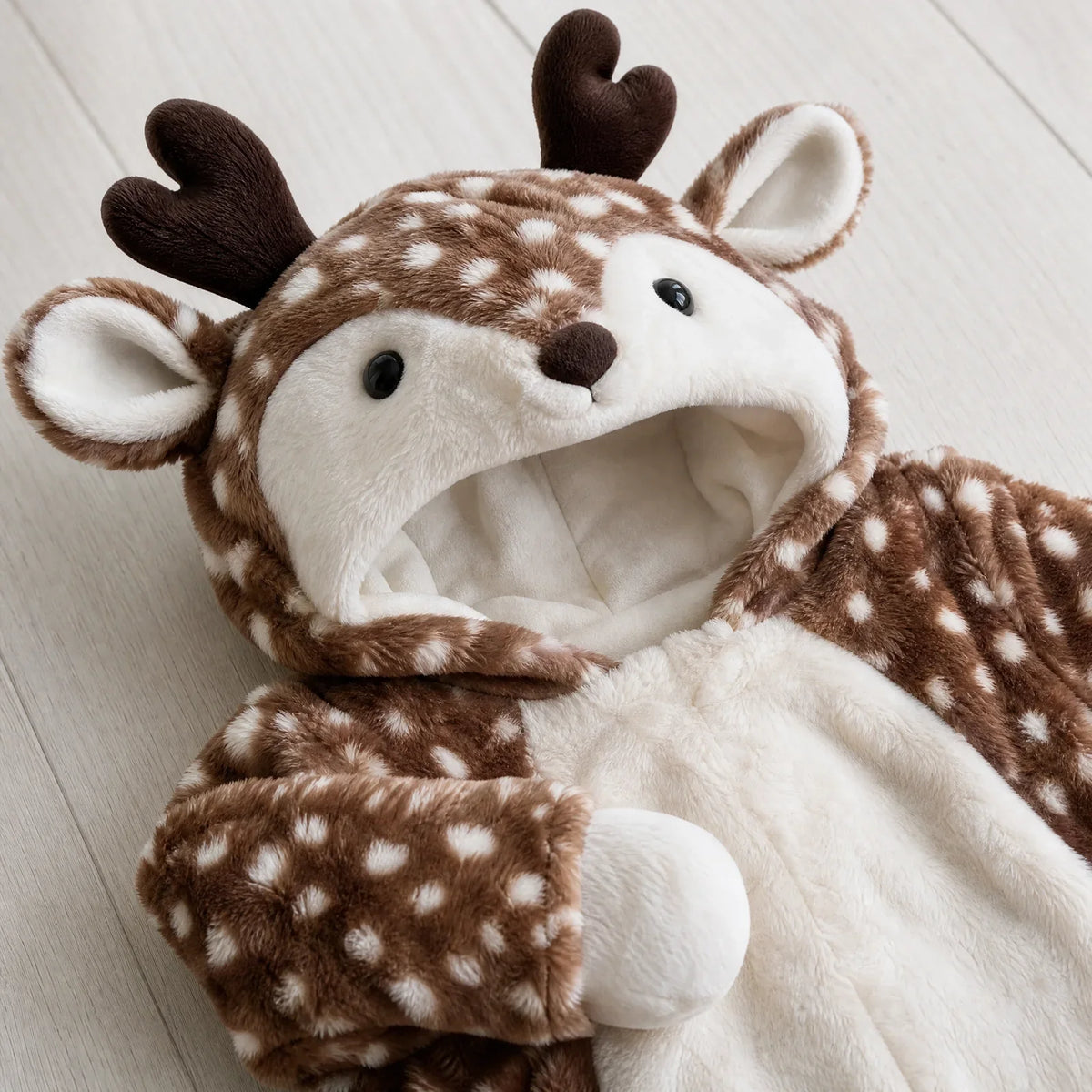 Little Reindeer Plush Hooded Onesie for Babies & Toddlers
