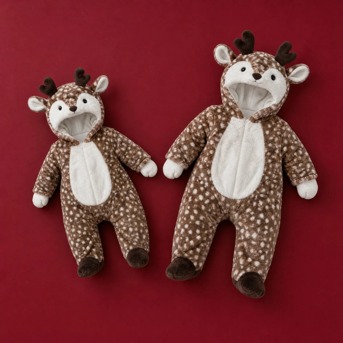 Little Reindeer Plush Hooded Onesie for Babies & Toddlers